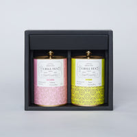 Juego de Té para regalo <Té verde Sencha con flor de cerezo SAKURA, Té verde Sencha afrutado y floral >